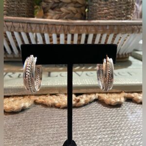 Taxco Silver Hoop Earrings